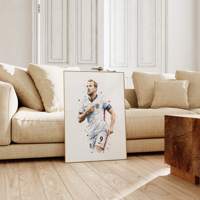 England Fußball Poster auf Premium Baumwolle