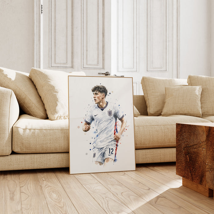 England Fussball Poster auf edlem Baumwoll-Canvas