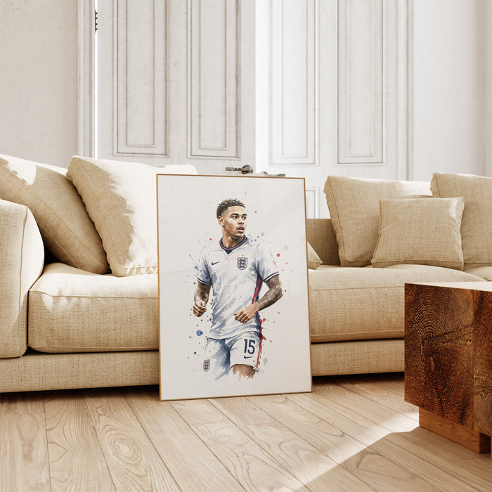 England Fußball Poster auf edlem Baumwoll-Canvas