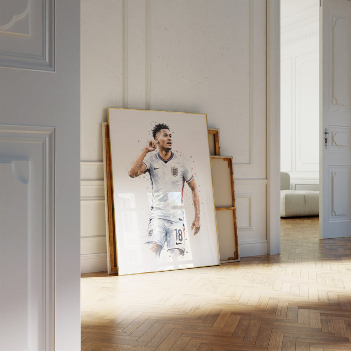 England Fußball Poster auf Premium Baumwolle