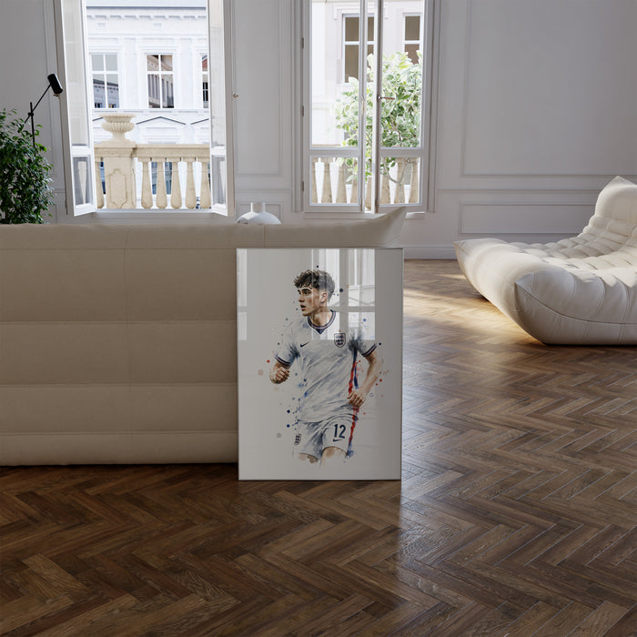England Fussball Poster auf edlem Baumwoll-Canvas