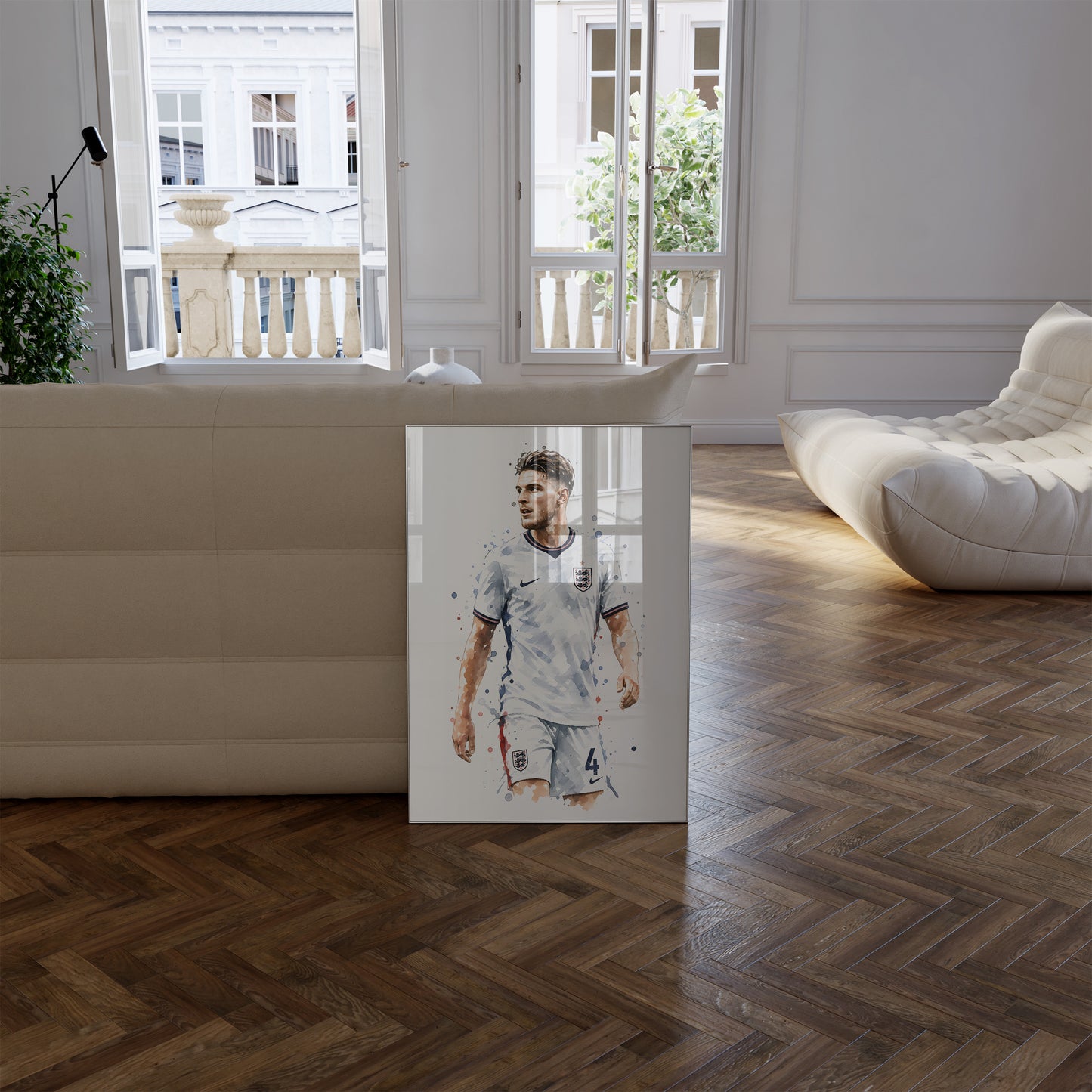 Fußball Poster England Spieler · Geschenkidee · Aquarell Sport Wandbild · Deko Print ohne Rahmen