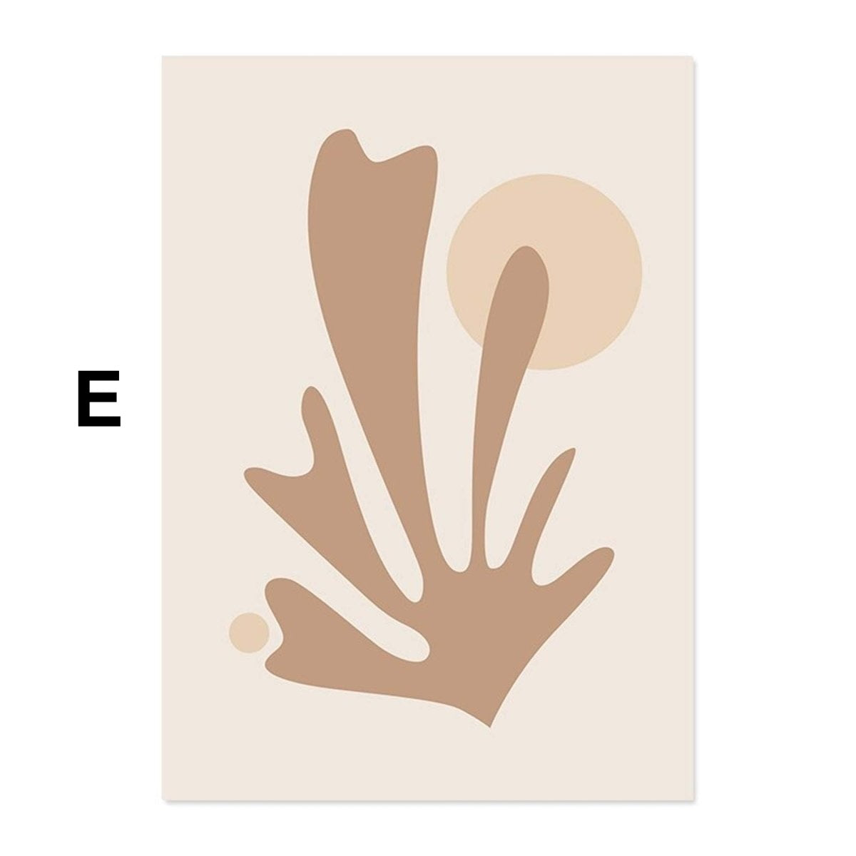 Poster Abstract shapes in beige brown and lines dot pattern as a decorative print without a frame