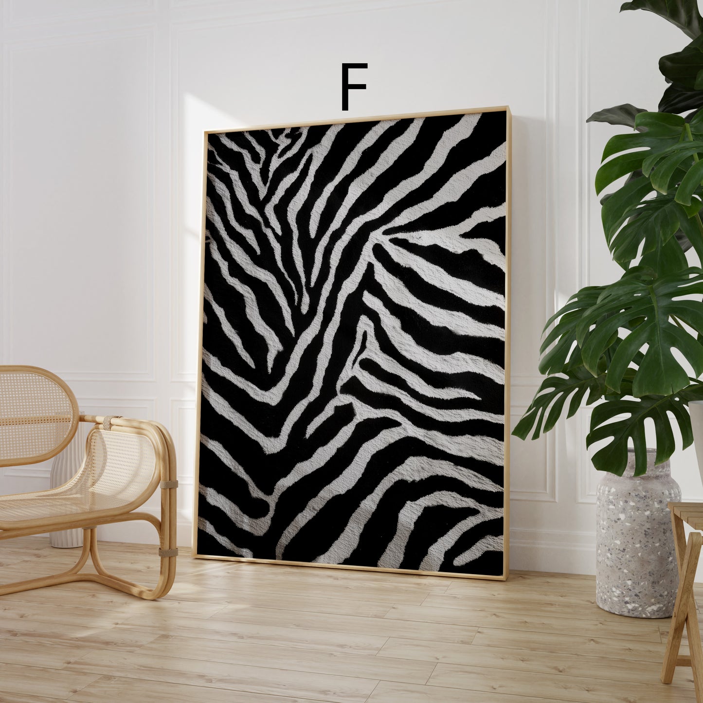 Tiermuster Poster ·  Geschenkidee · Elegante Goldene Tierfell Muster Zebra und Giraffen Texturen · Dekoprint ohne Rahmen