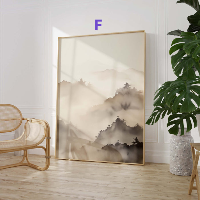 Aquarell Landschaft Poster – Premium Baumwoll-Canvas