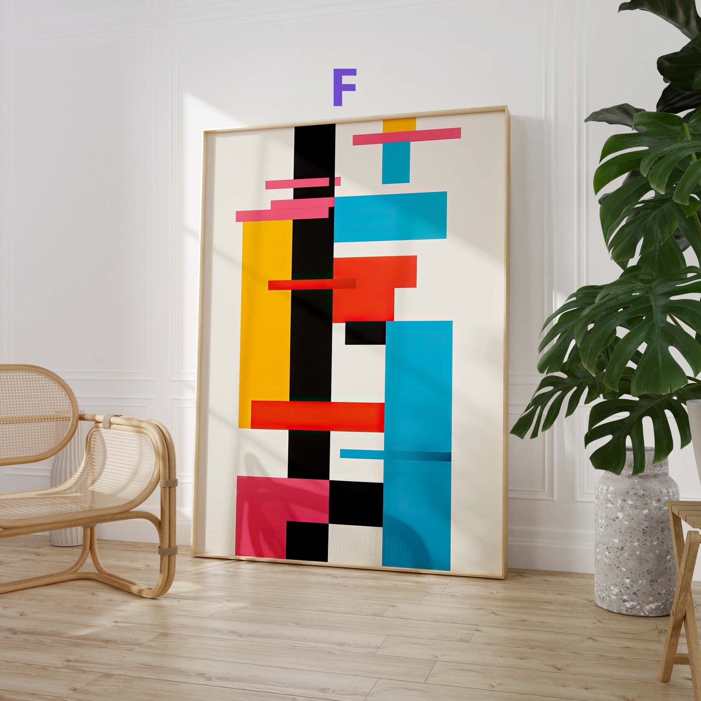 Moderne Kunst Poster · Geschenkidee · Abstrakte Porträts Geometrie und Farbenfrohe Moderne Kunst · Dekoprint ohne Rahmen