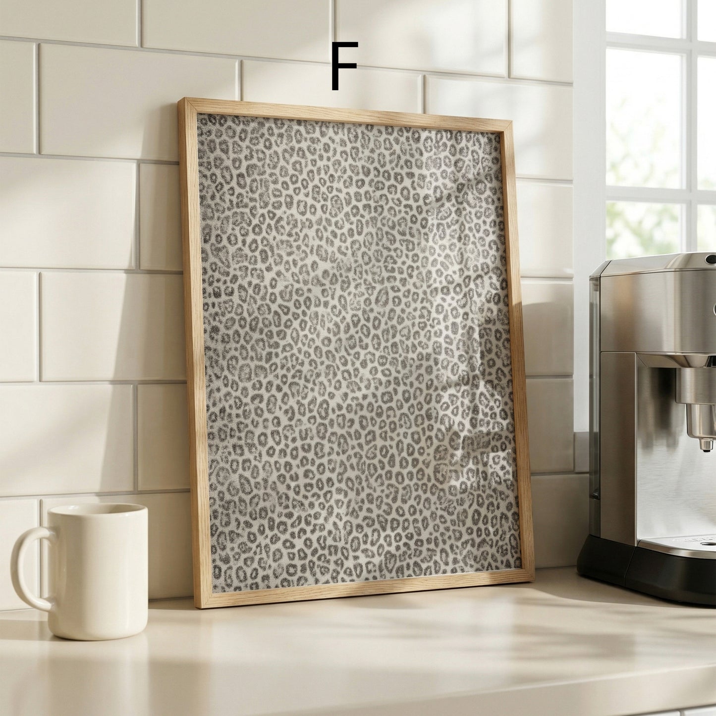 Tiermuster Poster · Geschenkidee · Monochrome und Braune Tierfell Muster Leopard Flecken und Tiger Texturen · Dekoprint ohne Rahmen