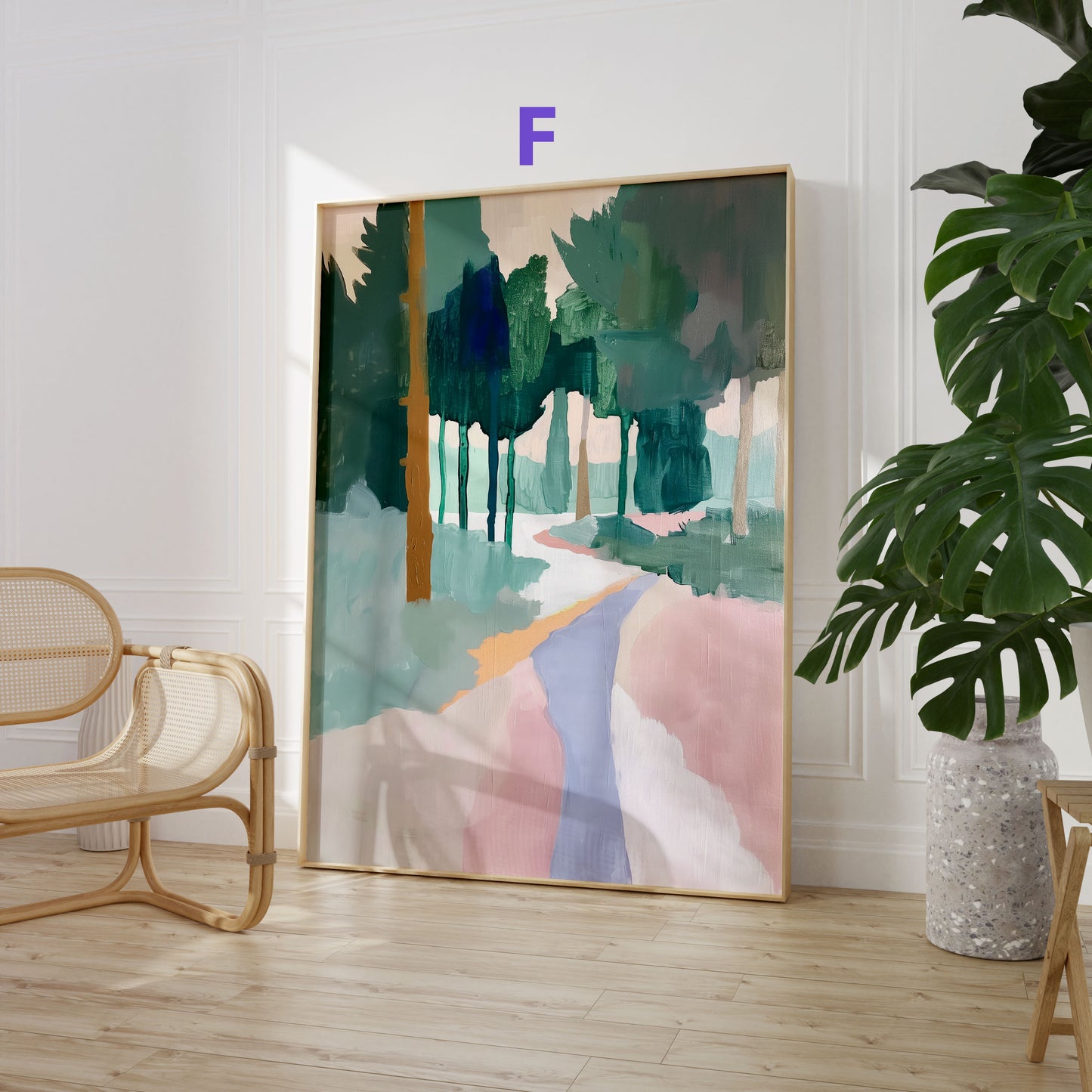 Moderne Porträtkunst poster · Geschenkidee · Frauenporträts, Männerporträt und Landschaft · Dekoprint ohne Rahmen