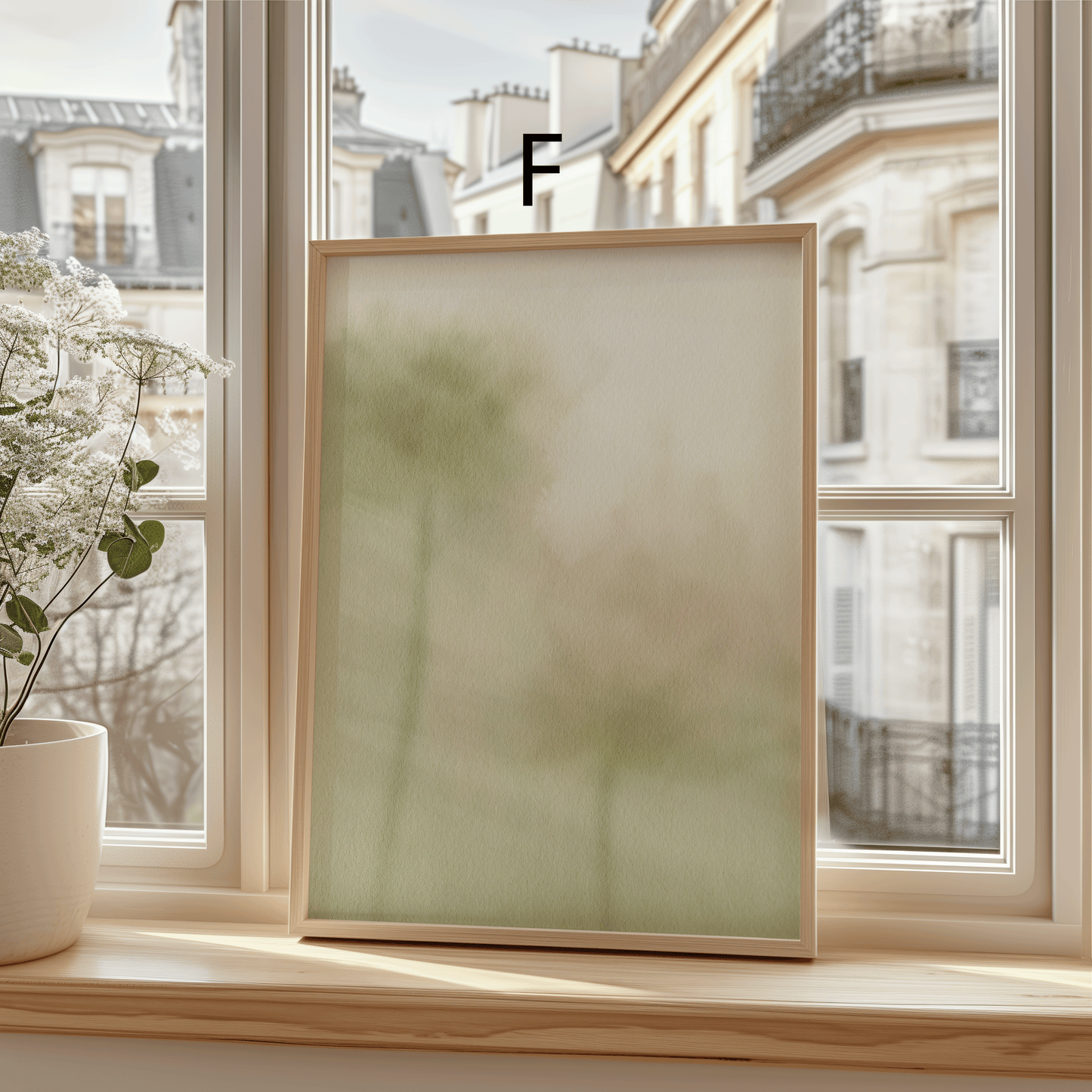 Natur Poster · Geschenkidee · Aquarellblumen Blätter Sanfte Grüntöne · Dekoprint ohne Rahmen