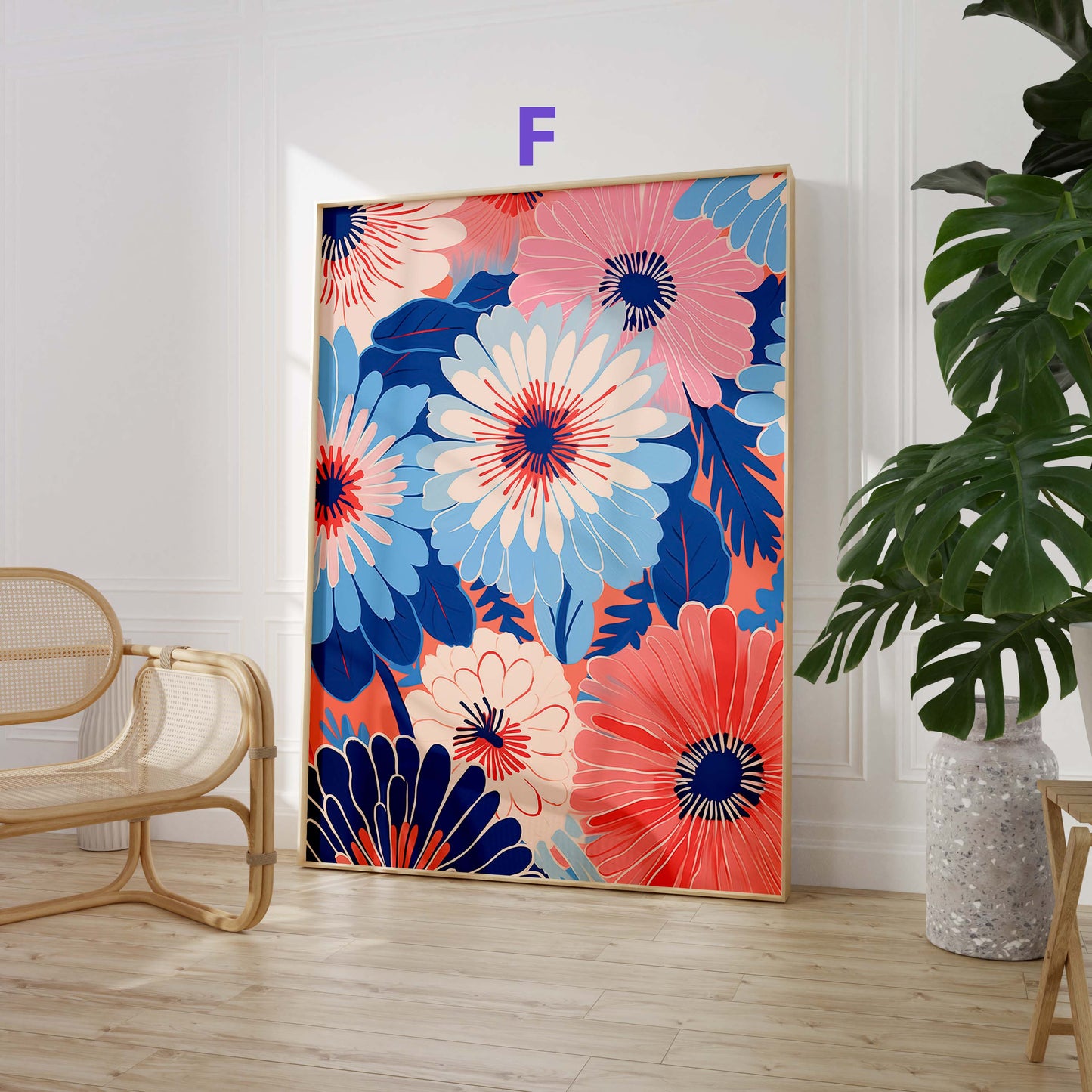 Blumen Poster · Geschenkidee · Moderne Blütenillustrationen und Ausdrucksstarke Floralkunst · Dekoprint ohne Rahmen