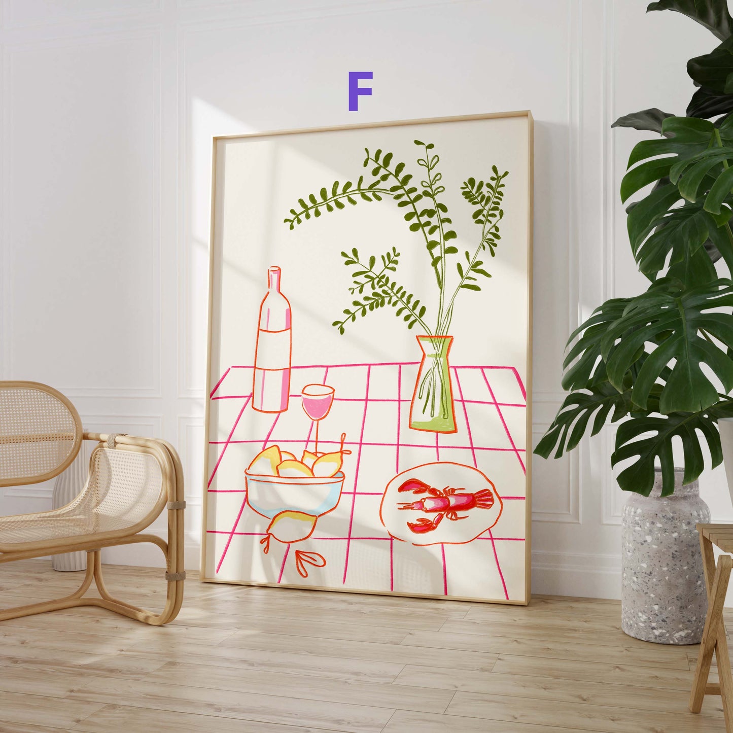 Colorful Dining Poster · Geschenkidee · Minimalistisches Food Illustration Style Design · Moderne Küchenkunst · Print ohne Rahmen