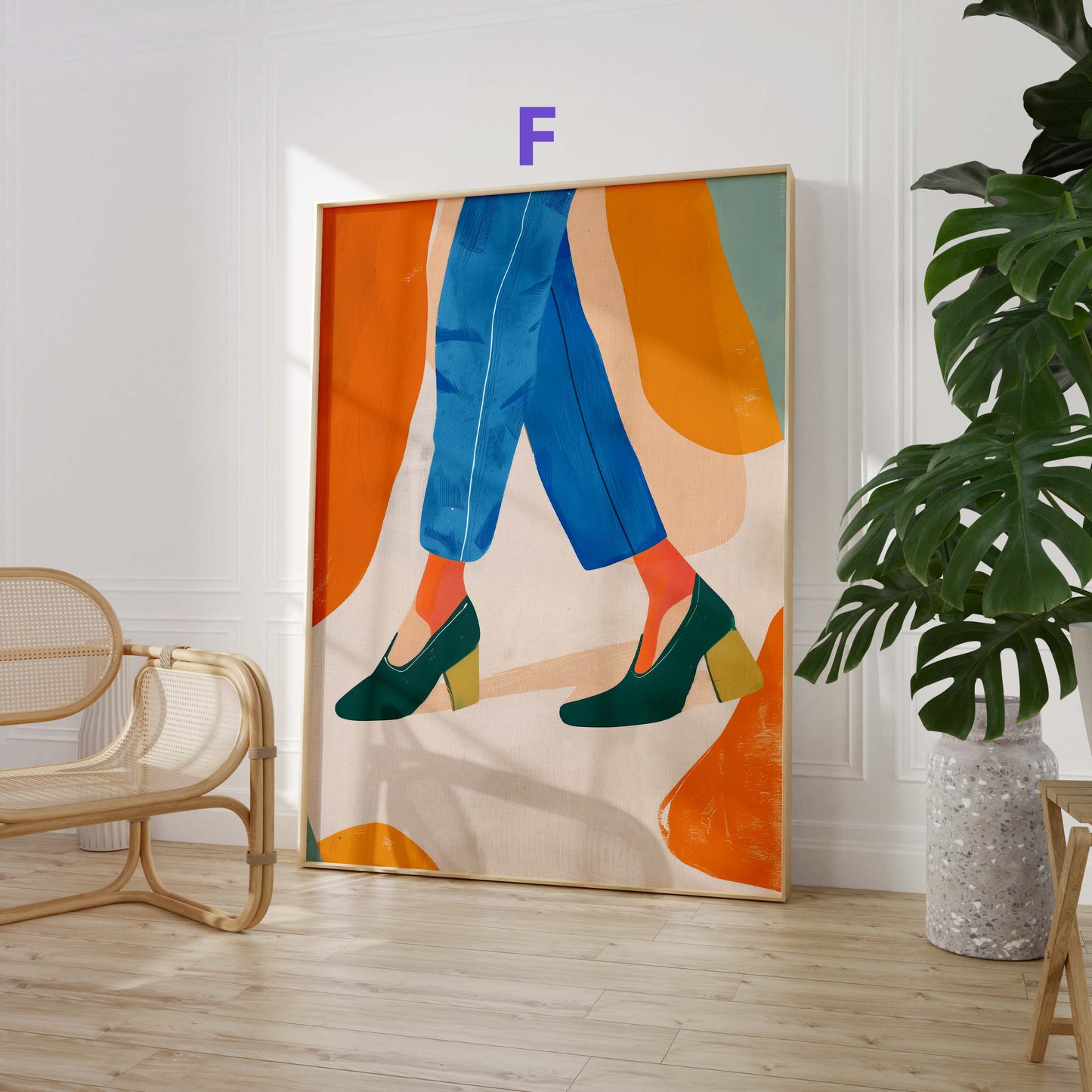 Abstrakte Blumen Poster · Geschenkidee · Moderne Vase, Stillleben und Geometrische Kunst · Dekoprint ohne Rahmen