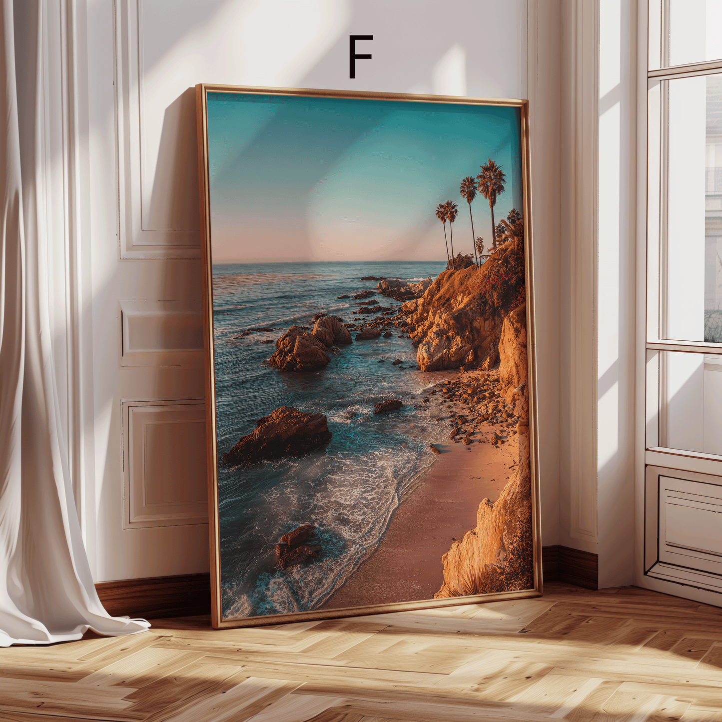 Strand Poster · Geschenkidee · Strand Palmen Meereslandschaften · Dekoprint ohne Rahmen