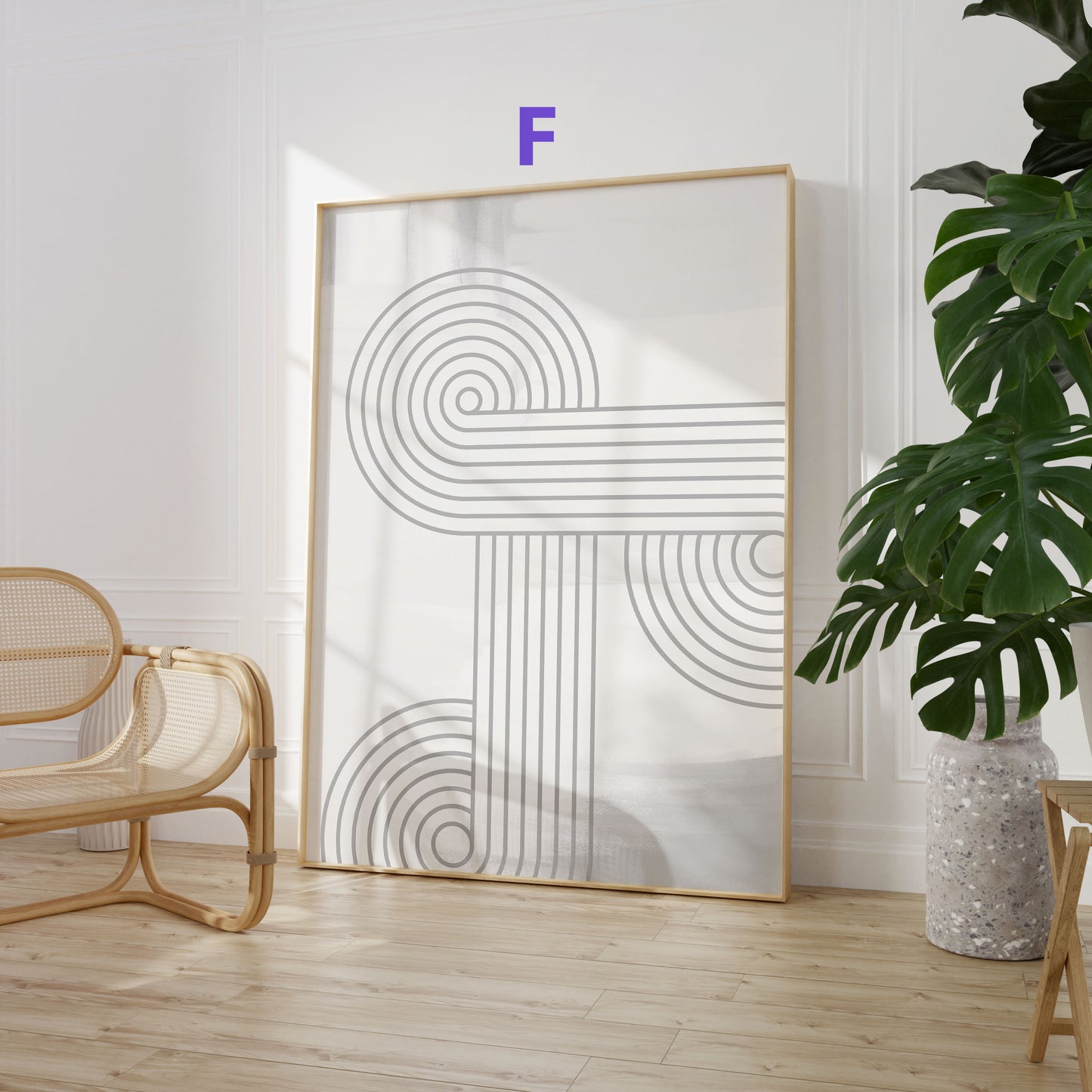Abstrakte Linien Poster · Geschenkidee · Minimalistische Line Art in Beige, Schwarz und Grau · Dekoprint ohne Rahmen