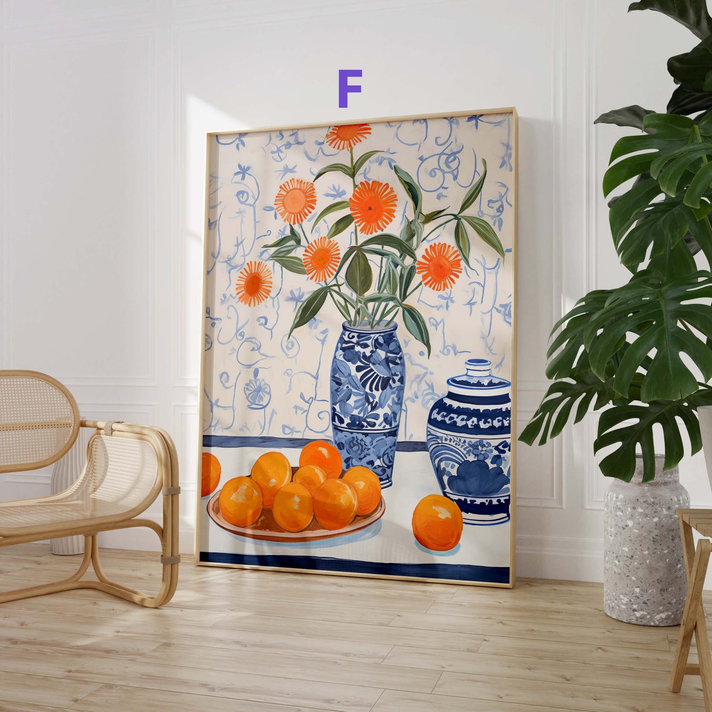 Blumen Poster · Geschenkidee · Farbenfrohe Blumenvasen und Künstlerische Floralkunst im Modernen Stil · Dekoprint ohne Rahmen