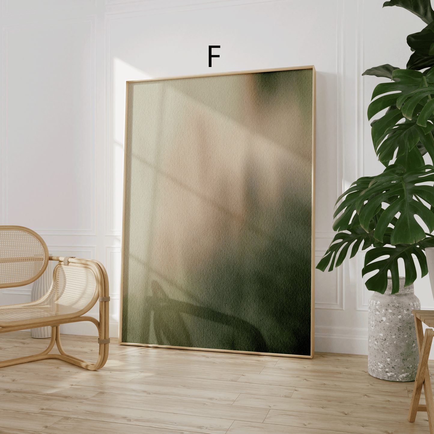 Botanische Poster · Geschenkidee · Sanfte Blätter Nebel Wasserlandschaften Abstrakte Natur · Dekoprint ohne Rahmen