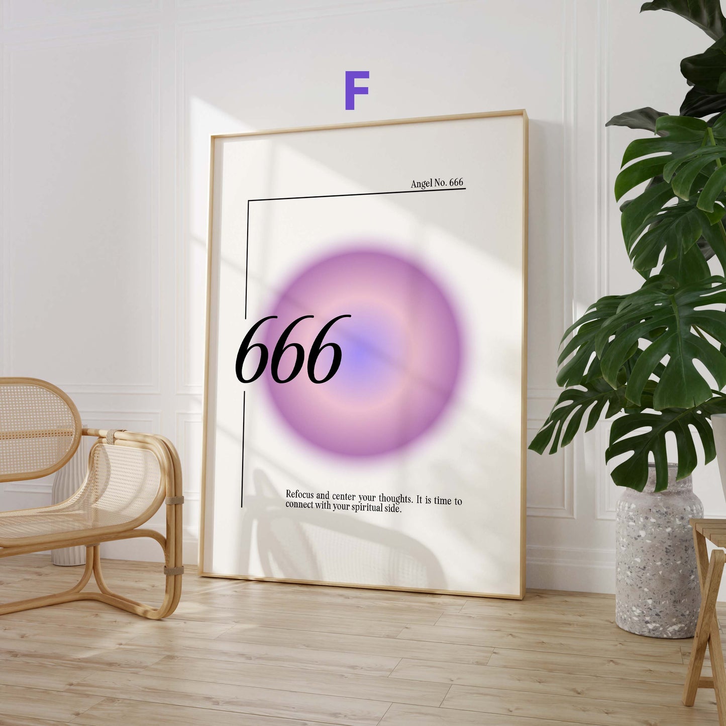 Engelszahlen Poster · Geschenkidee · Spirituelle Zahlenkunst mit Aura Farben · Meditation Deko · Dekoprint ohne Rahmen