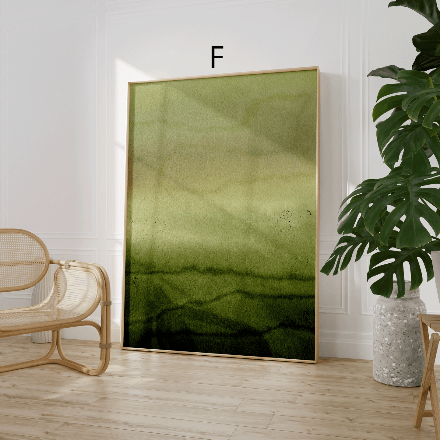 Abstrakte Grüne Aquarell Poster · Geschenkidee · Organische Formen Minimalistische Wandkunst · Dekoprint ohne Rahmen