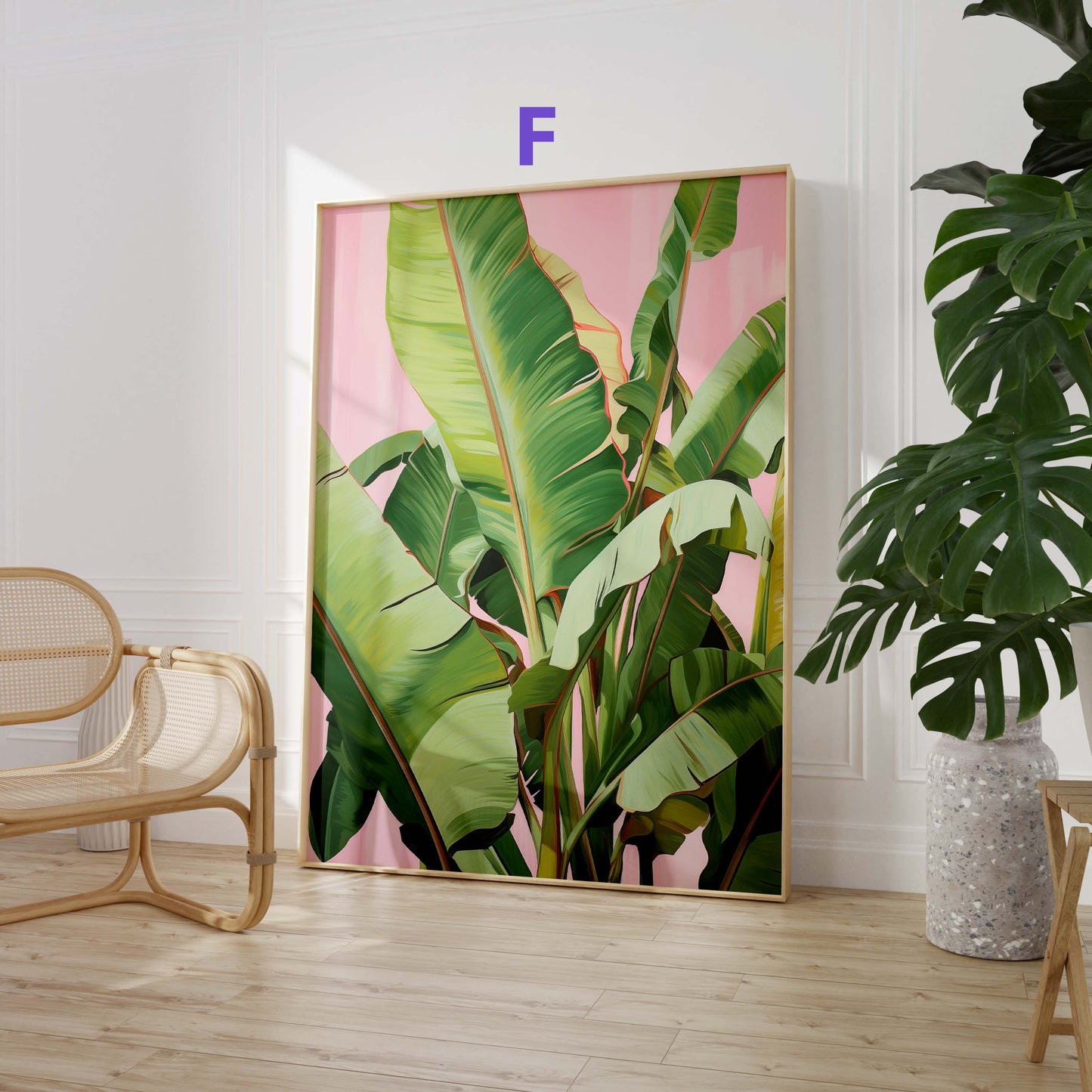 Dschungel Poster · Geschenkidee · Papageien Palmen Botanische Aquarellkunst · Wohnzimmer Dekoprint ohne Rahmen