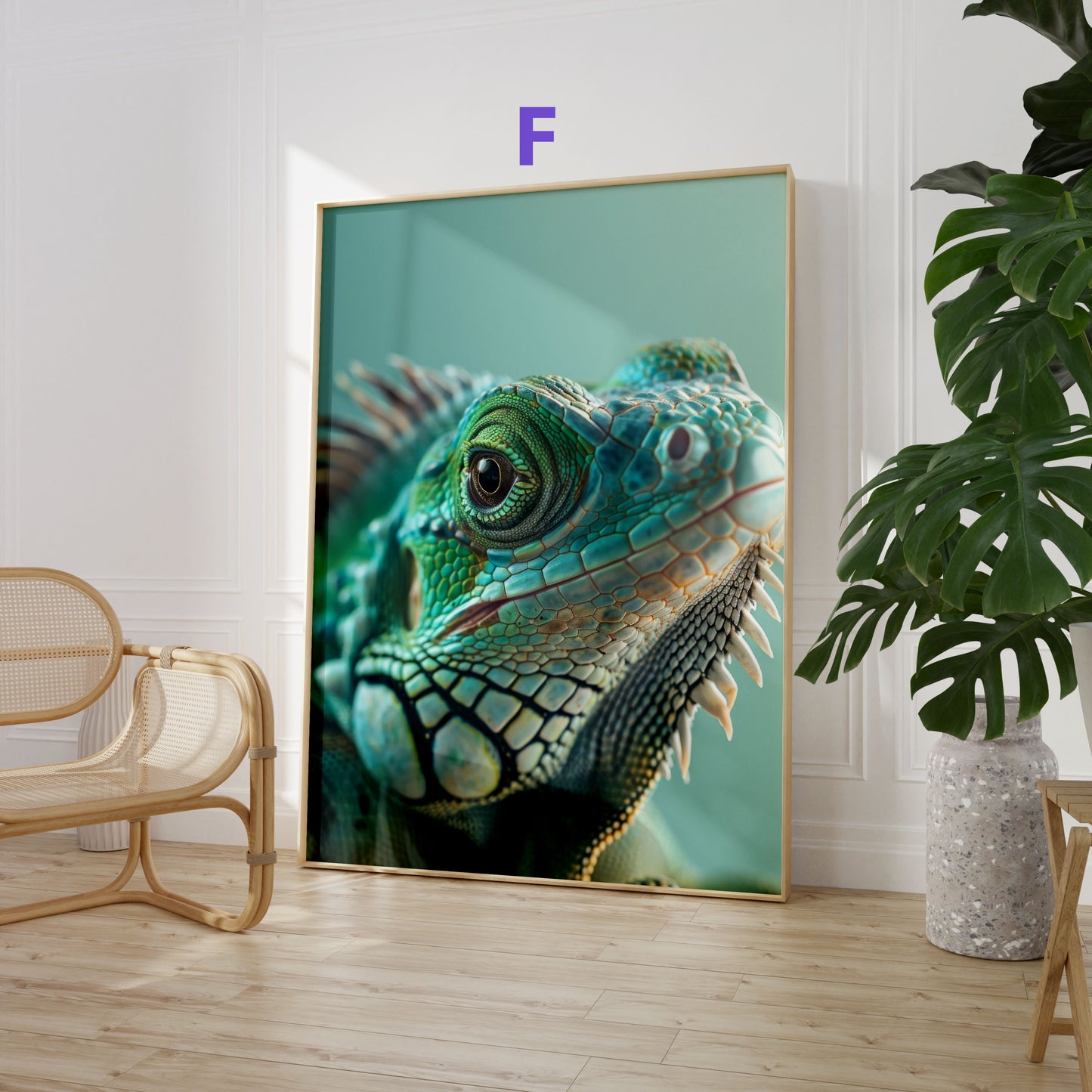 Exotische Tierporträts Poster · Geschenkidee · Kakadu, Papagei, Frosch, Gecko, Faultier und Eule · Dekoprint ohne Rahmen
