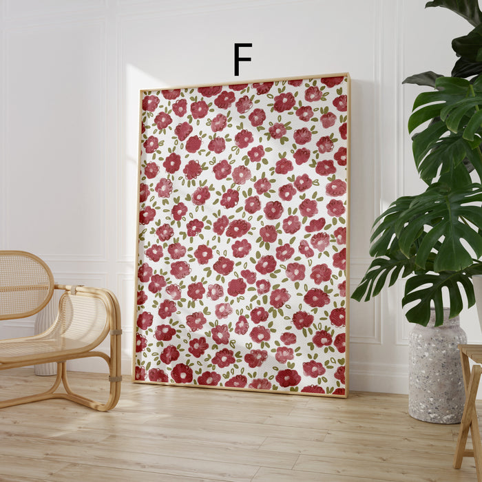 Geschenkidee · Kleine Blumen Muster Poster Ästhetische Florale Prints · Dekoprint ohne Rahmen | JUSTGOODMOOD