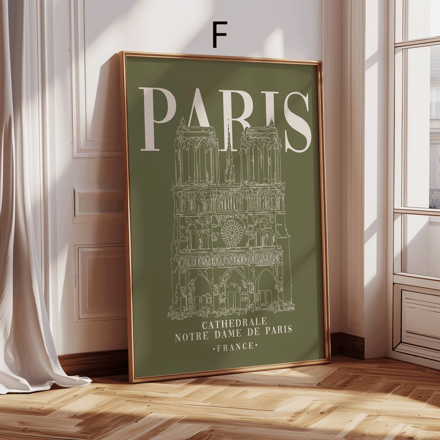 Paris Poster · Geschenkidee · Französische Typografie Wahrzeichen Café Illustration · Dekoprint ohne Rahmen