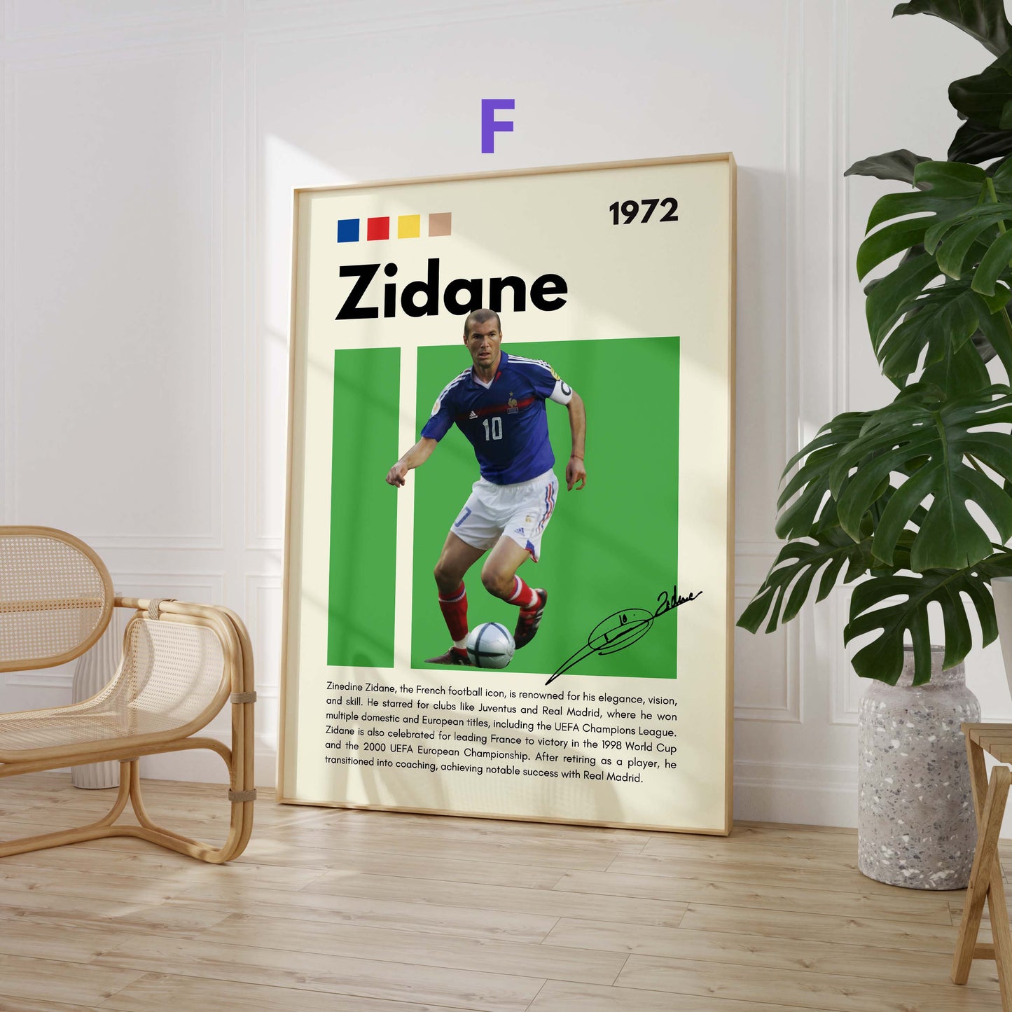 Fußball Legenden Poster · Ronaldo Benzema Neuer Beckham Ronaldinho Zidane · Sport Wanddeko · Dekoprint ohne Rahmen