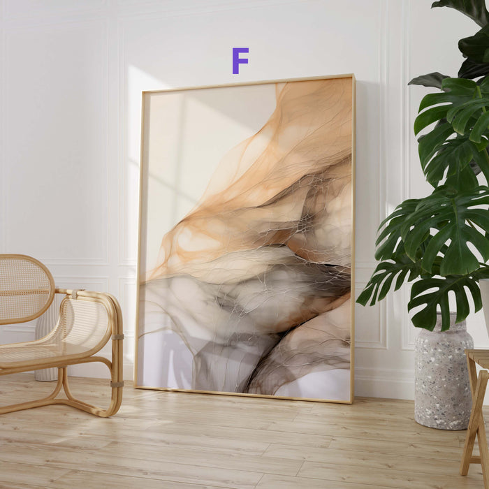 Linienkunst-Poster in Beige und Grau