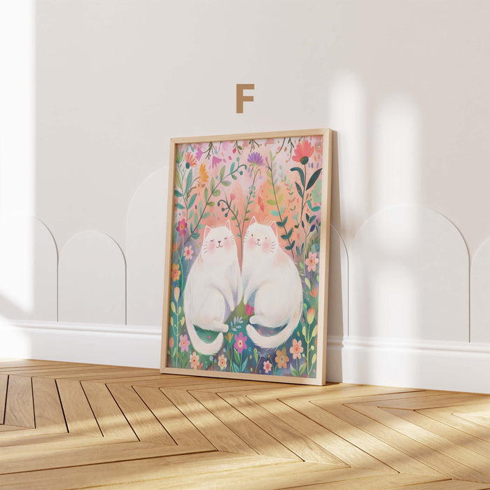 Süße Tiere Poster mit Katze, Gepard und Einhorn