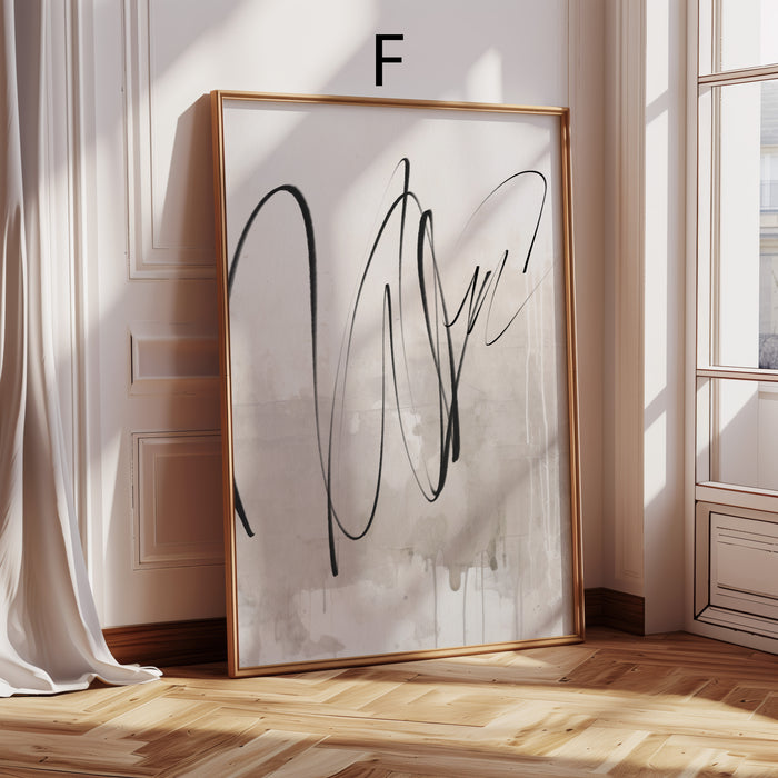 Schwarz-Gold-Poster mit organischen Formen