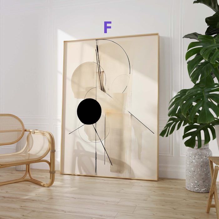 JUSTGOODMOOD Abstraktes Poster – Edles Baumwoll-Canvas