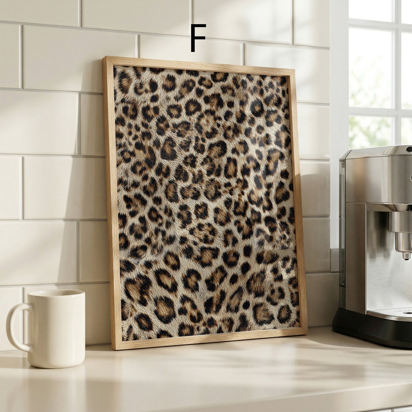 Leopardenmuster Poster · Geschenkidee · Beige Braun Grau Schwarz Weiß · Dekoprint ohne Rahmen