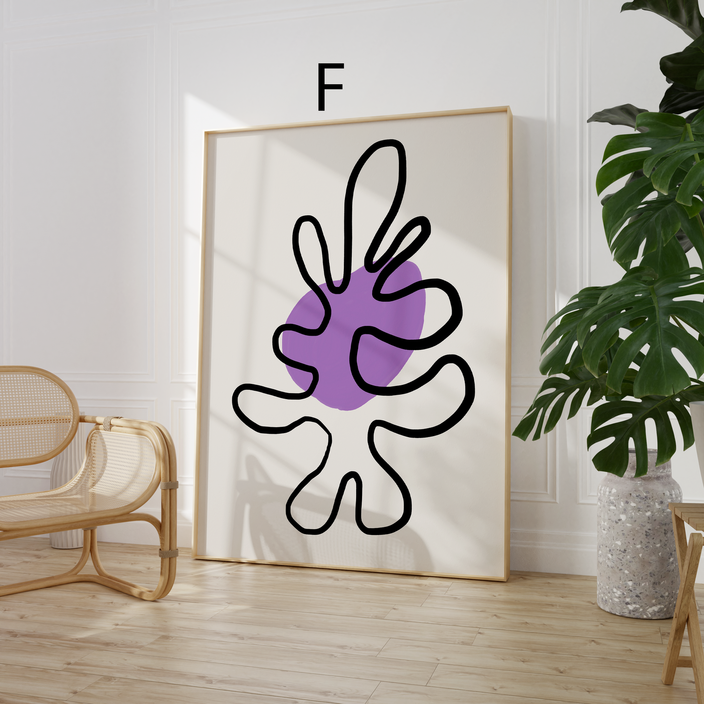 Moderne Kunst Poster · Geschenkidee · Abstrakte Formen Minimalistische Line Art und Farbblock Wandkunst · Dekoprint ohne Rahmen