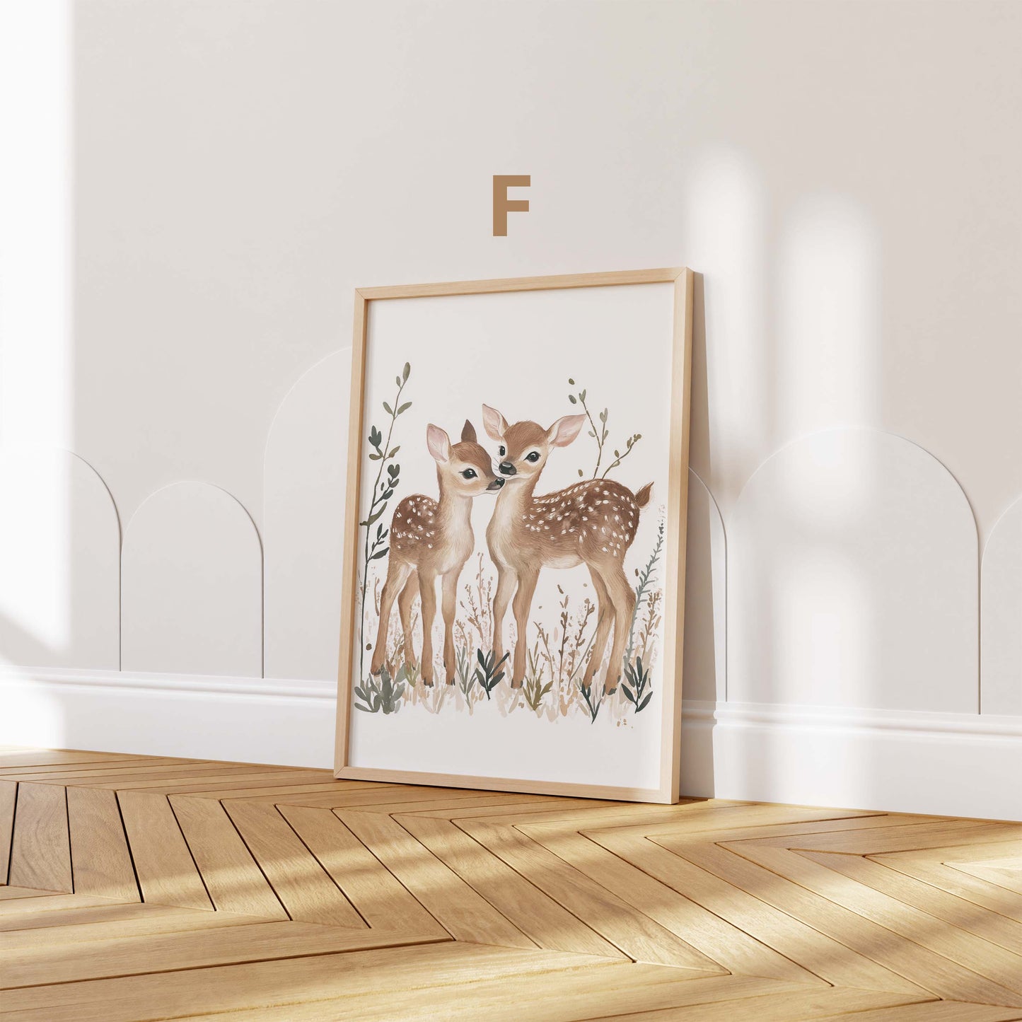 Niedliche Waldtiere Kinderzimmer Poster · Aquarell Reh Fuchs Waschbär Hase · Babyzimmer Wanddeko · Print ohne Rahmen