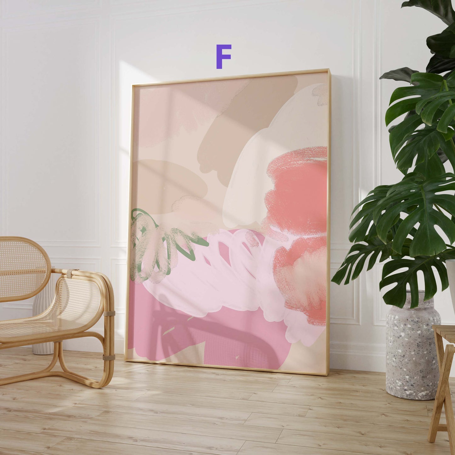 Bunte Blumen Poster · Geschenkidee · Abstrakte florale Formen und farbenfrohe Kunst · Dekoprint ohne Rahmen