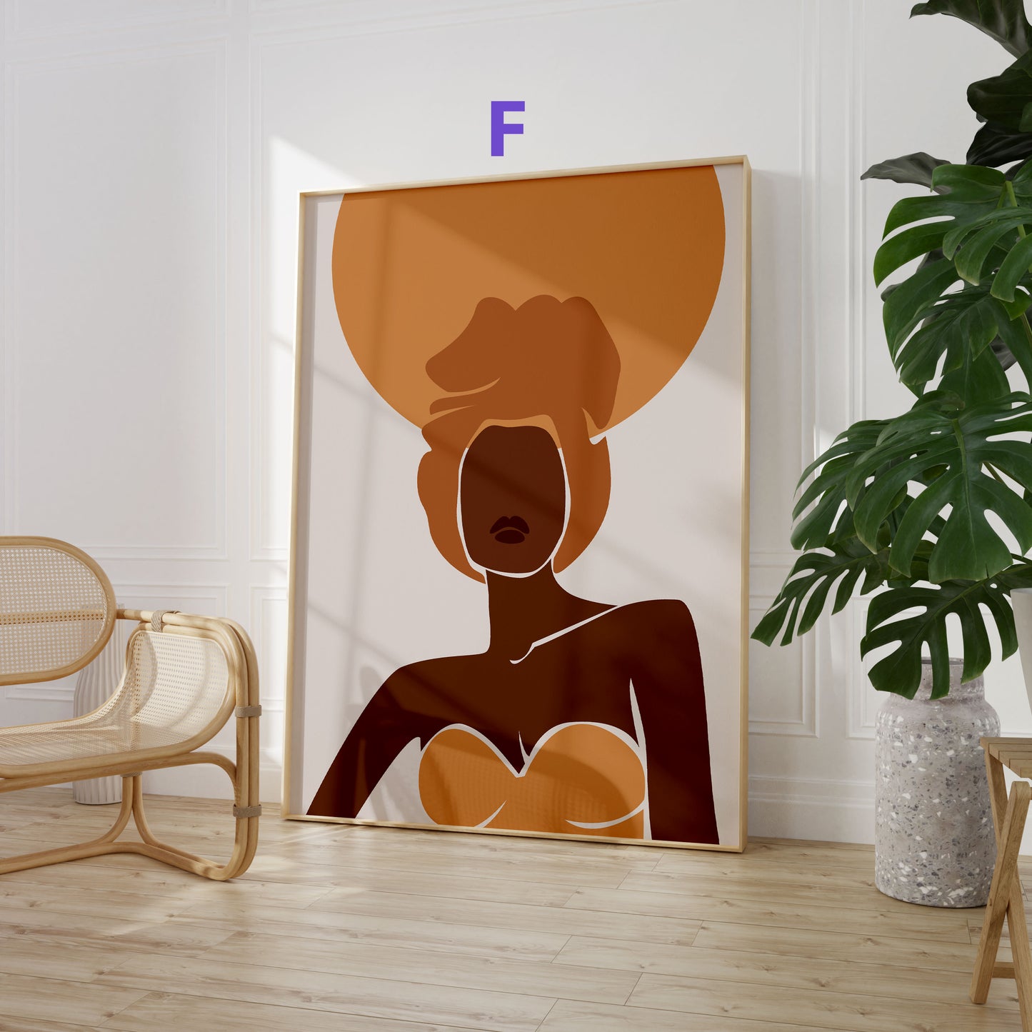 Abstrakte Frauen Poster · Geschenkidee · Boho Figuren, Terrakotta und Minimalistische Kunst · Dekoprint ohne Rahmen