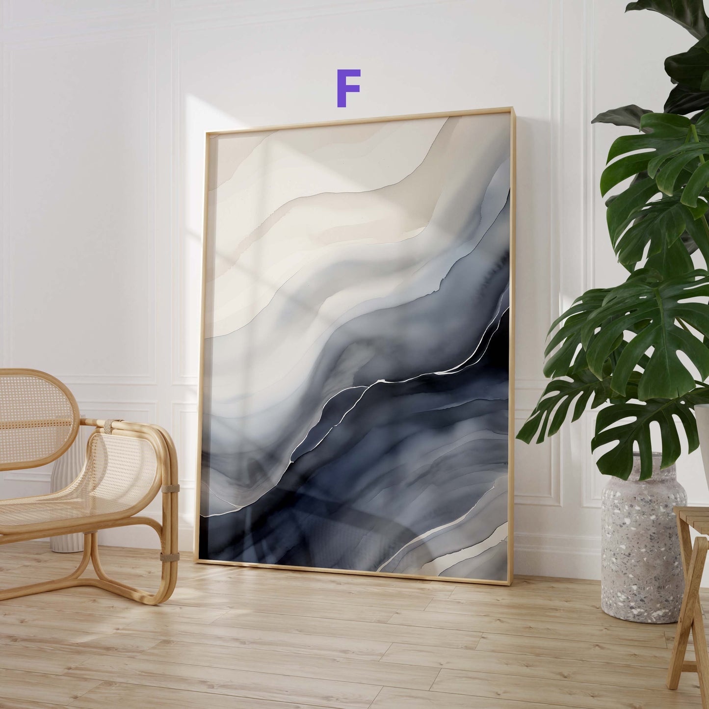 Aquarell Natur Poster · Geschenkidee · Nebelberge Küstenlandschaften Wolkenmeer und Waldmotive für Wohnzimmer · Print ohne Rahmen