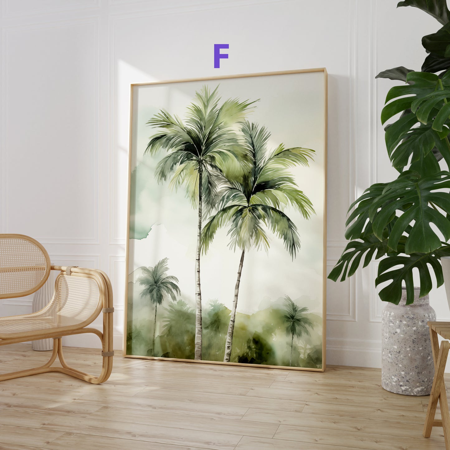 Dschungel Poster · Geschenkidee · Aquarell mit Leopard Papageien Flamingo · Wohnzimmer Deko · Dekoprint ohne Rahmen