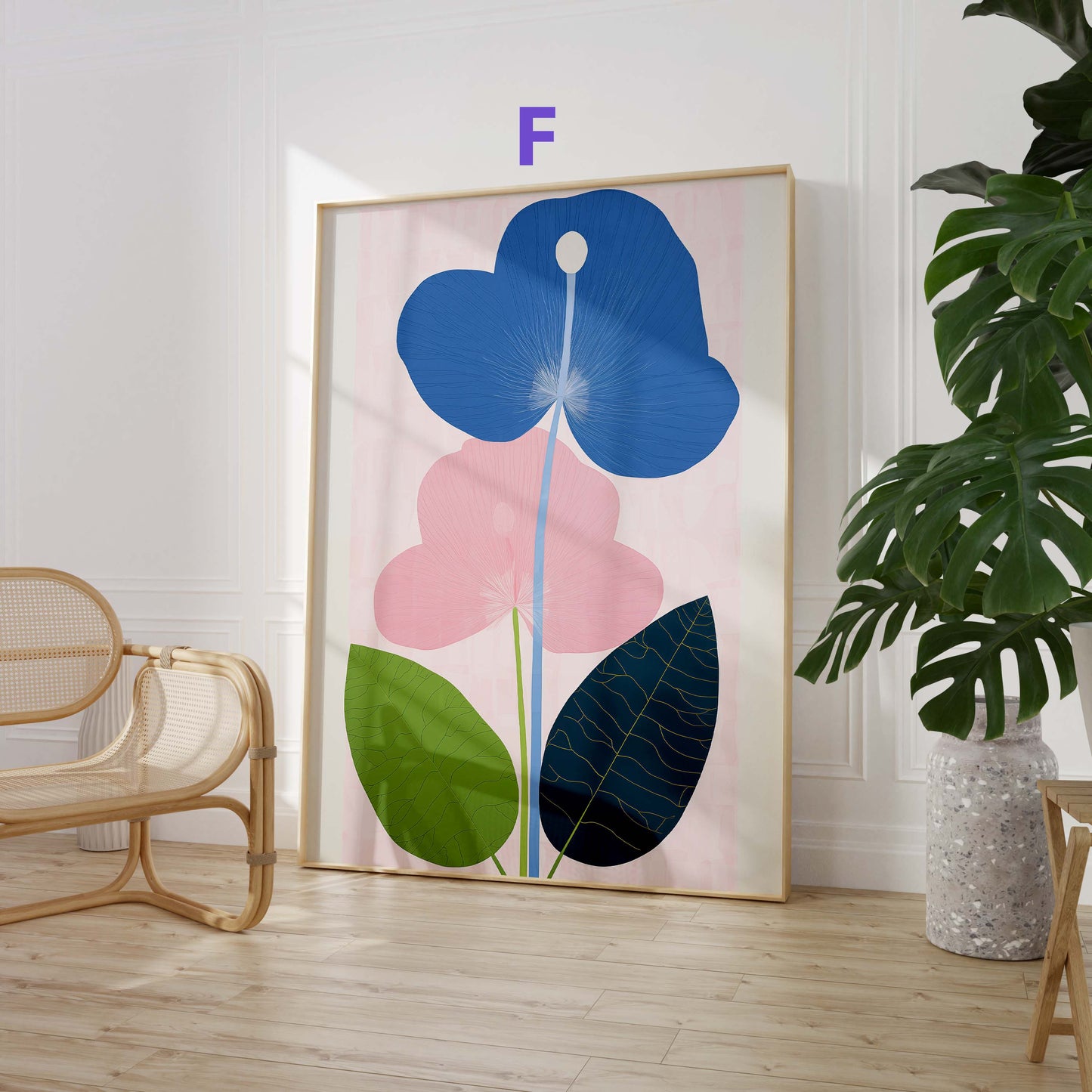 Blumen Poster · Geschenkidee · Moderne Botanische Illustrationen und Farbenfrohe Blütenkunst · Dekoprint ohne Rahmen