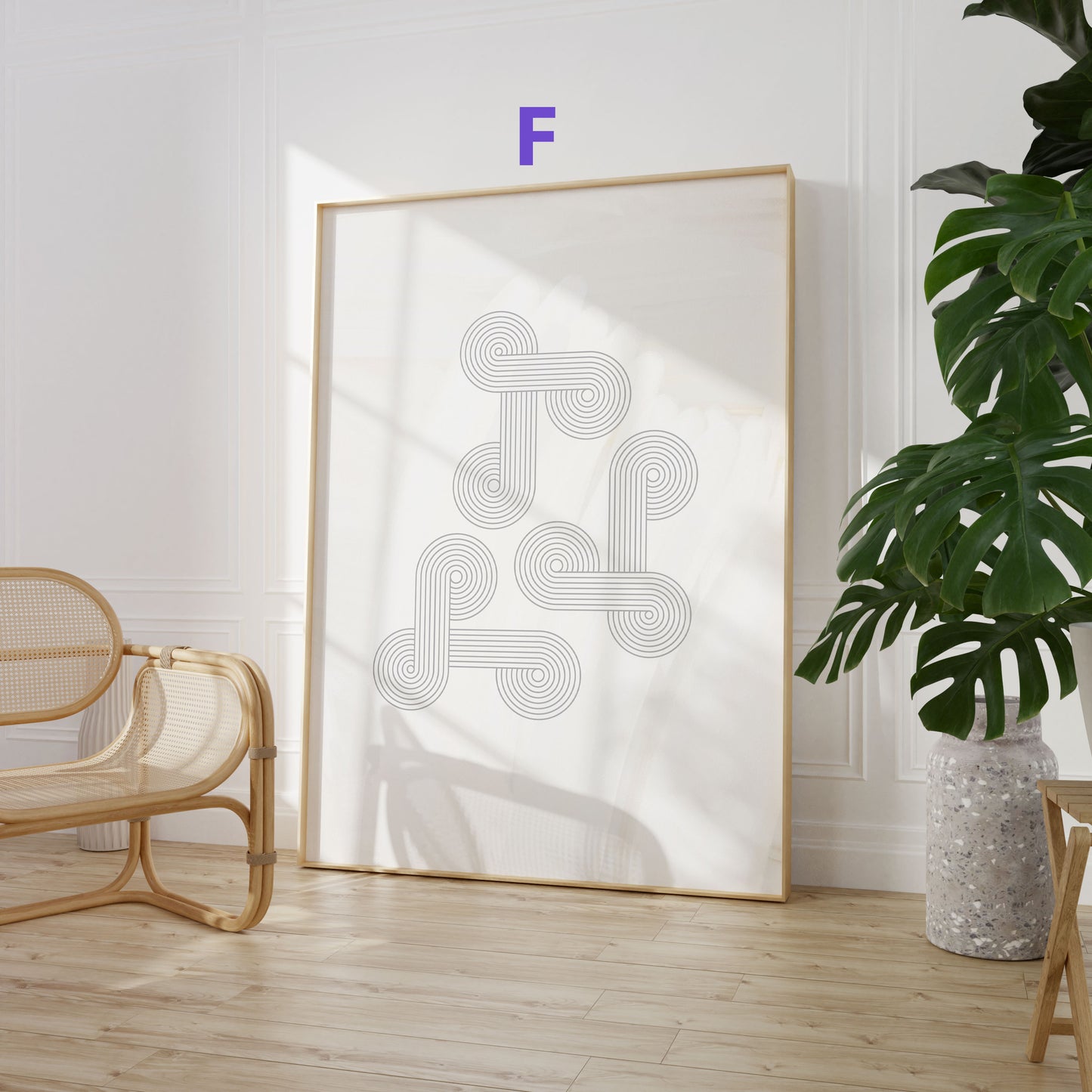 Abstrakte Linienkunst Poster · Geschenkidee · Minimalistische Beige Schwarz Geometrie · Dekoprint ohne Rahmen