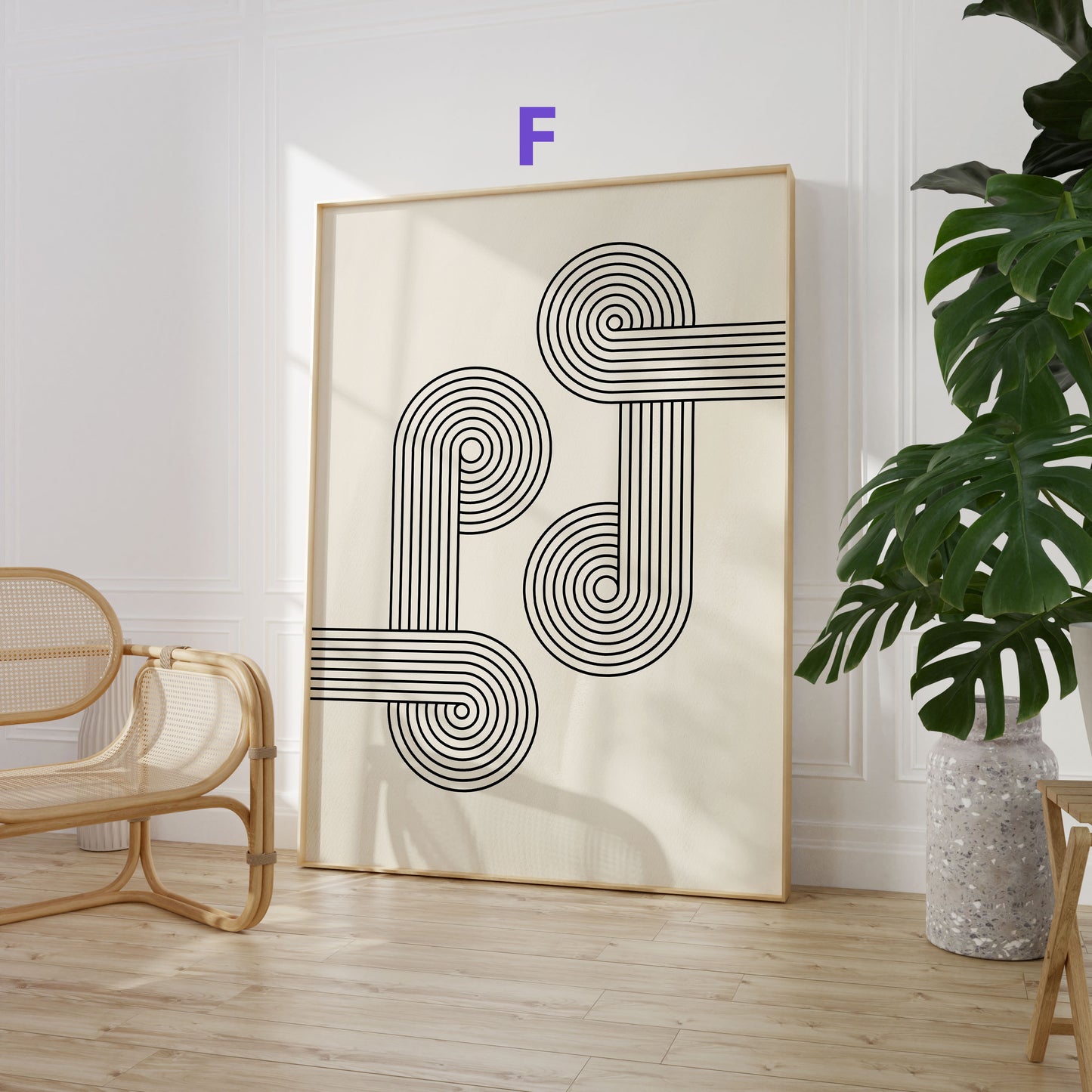 Abstrakte Linienkunst Poster · Geschenkidee · Minimalistische Bögen und geometrische Line Art · Dekoprint ohne Rahmen
