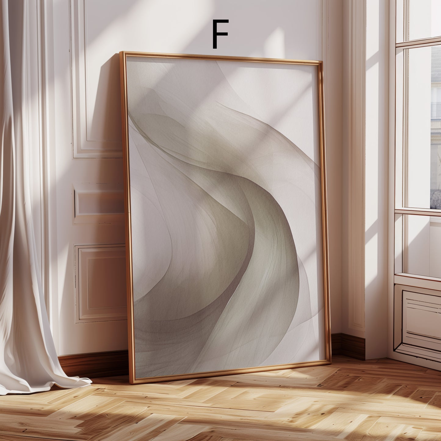 Abstrakte Poster · Geschenkidee · Beige Minimalistische Formen Organische Linien Zeitgenössische Wandkunst · Dekoprint ohne Rahmen
