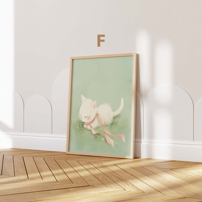 Hasen Poster mit Pastellblumen fürs Kinderzimmer
