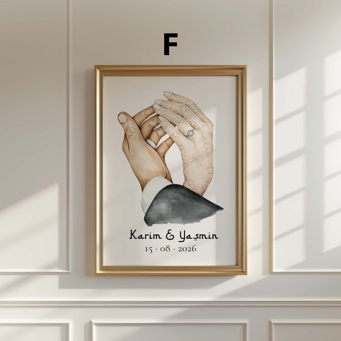 JUSTGOODMOOD Hände Paar Poster – Premium Cotton Print