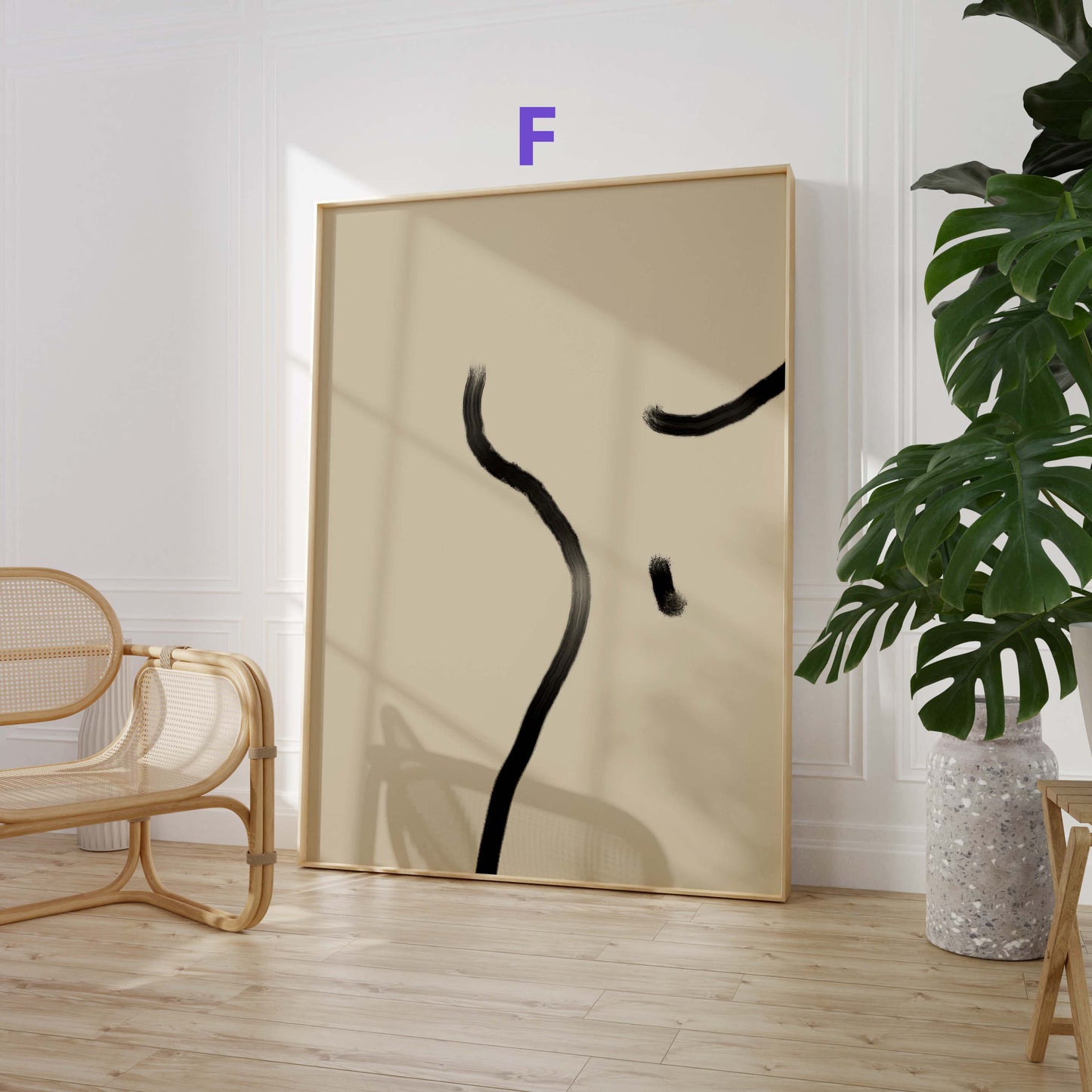 Frauen Porträt Poster · Geschenkidee · Moderne feminine Kunst und abstrakte Formen · Dekoprint ohne Rahmen