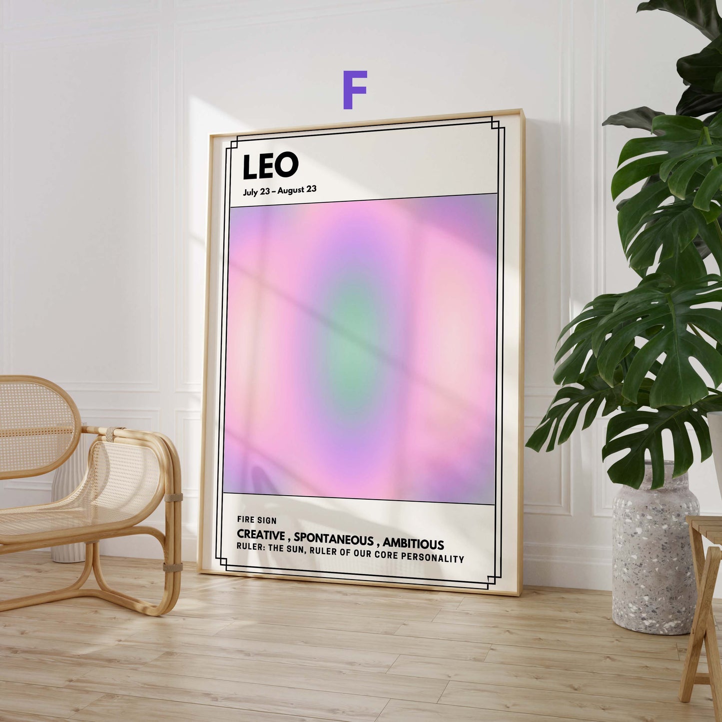 Minimalistische Sternzeichen Poster · Geschenkidee · Wassermann, Widder, Krebs, Steinbock, Zwillinge, Löwe · Dekoprint ohne Rahmen