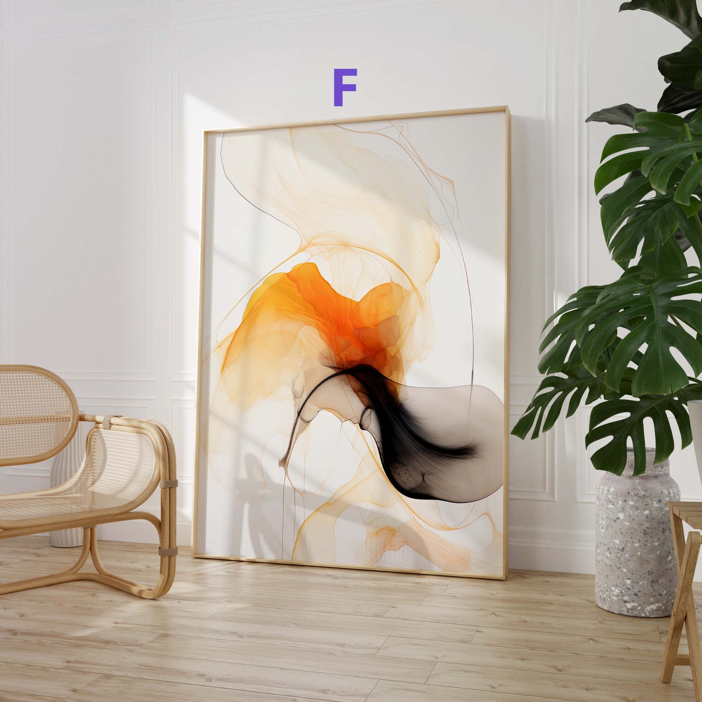 Moderne Abstrakte Kunst Poster · Geschenkidee · Geometrische Schwarz Beige Wandbilder für Wohnzimmer Büro Schlafzimmer · Print ohne Rahmen