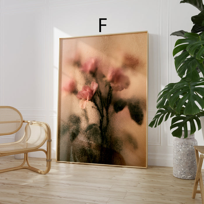 Geschenkidee · Ranunkeln und Blumen hinter Glas Poster Ästhetische Natur Fotografie · Dekoprint ohne Rahmen | JUSTGOODMOOD