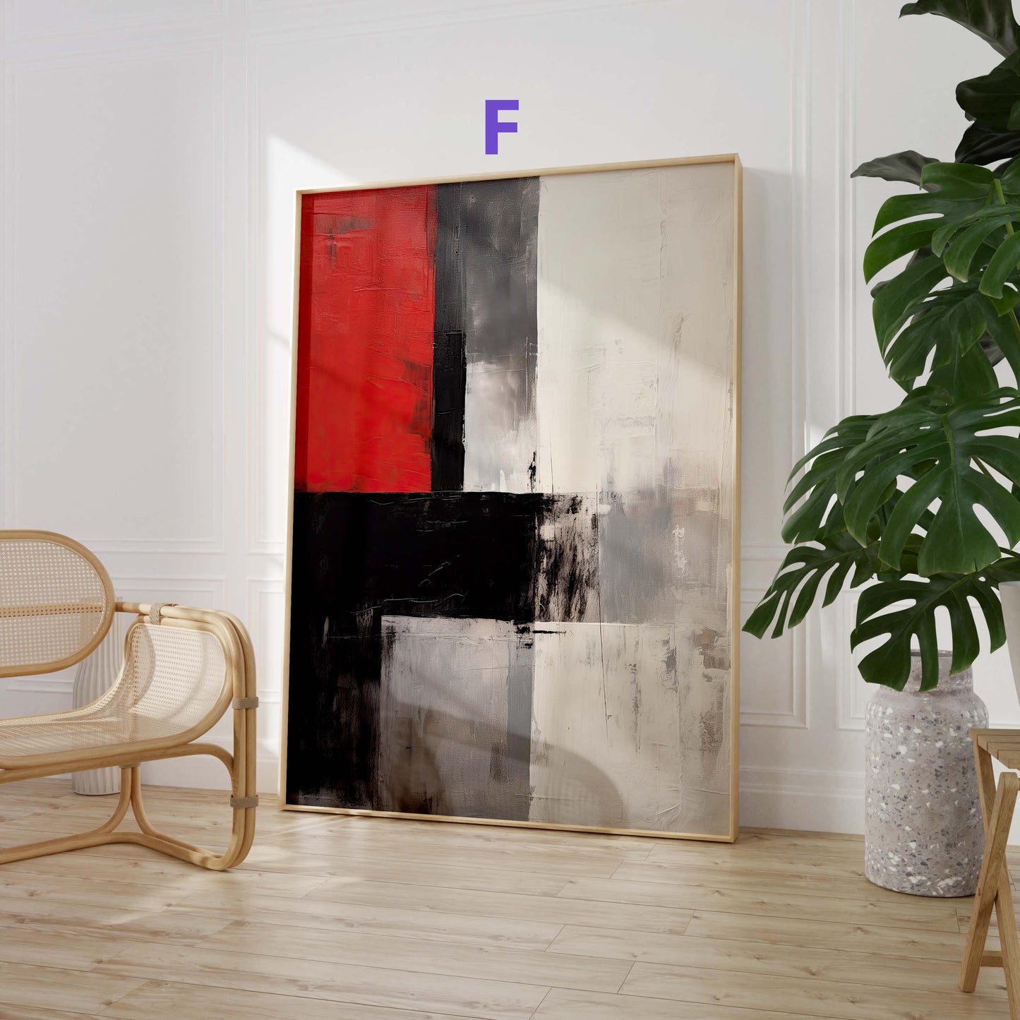 Abstrakte Moderne Poster · Schwarz Weiß Beige Geometrische Wandkunst · Minimalistische Wohnzimmer Deko · Print ohne Rahmen