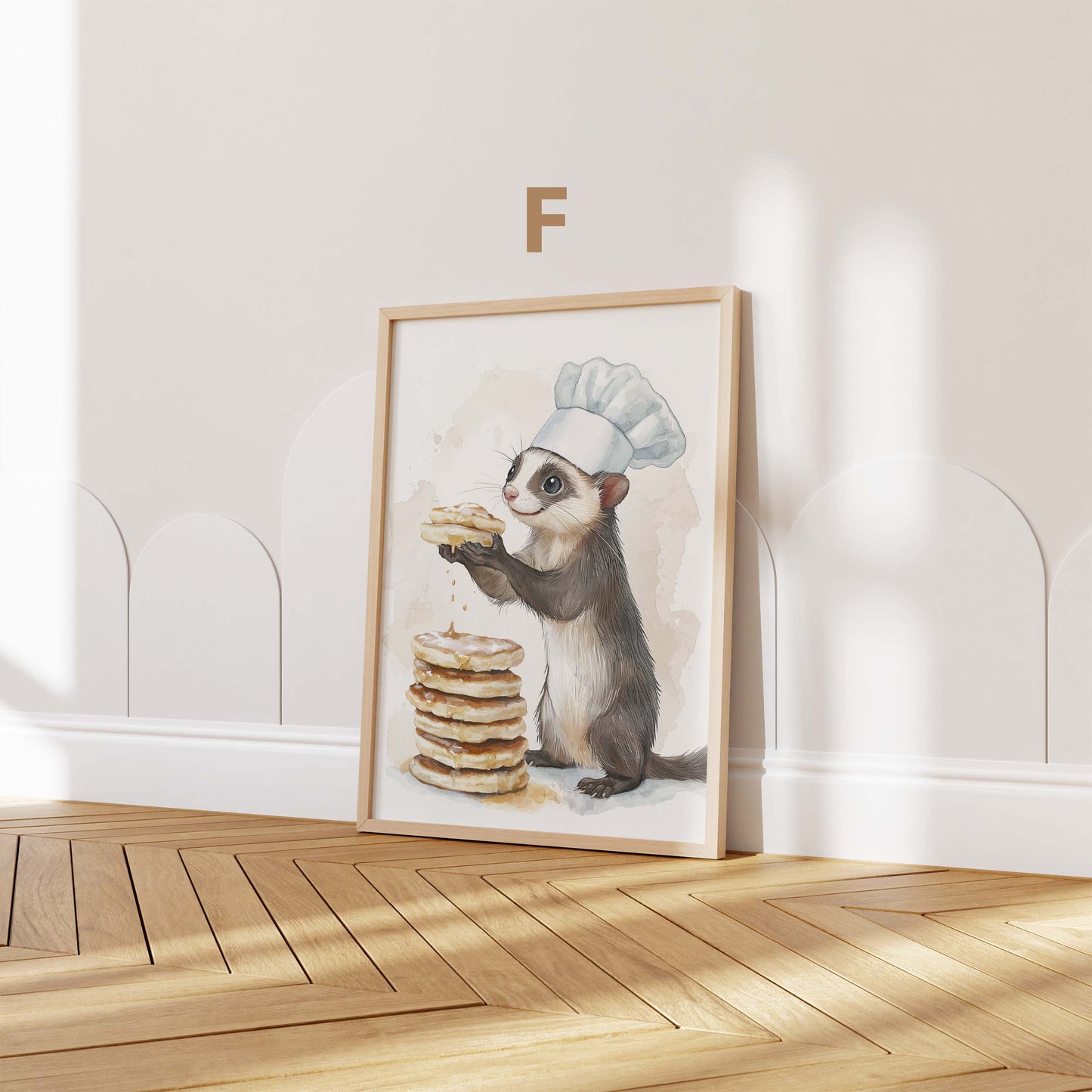 Süßes Tier Bäckerei Poster · Geschenkidee · Aquarell Tier Illustration Style Design · Kinderzimmer Wanddeko · Print ohne Rahmen